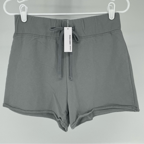 STANDARD JAMES PERSE NWT DRAWSTRING WAIST PULL ON KNIT SHORTS IN FOIL GREY - Picture 3 of 10